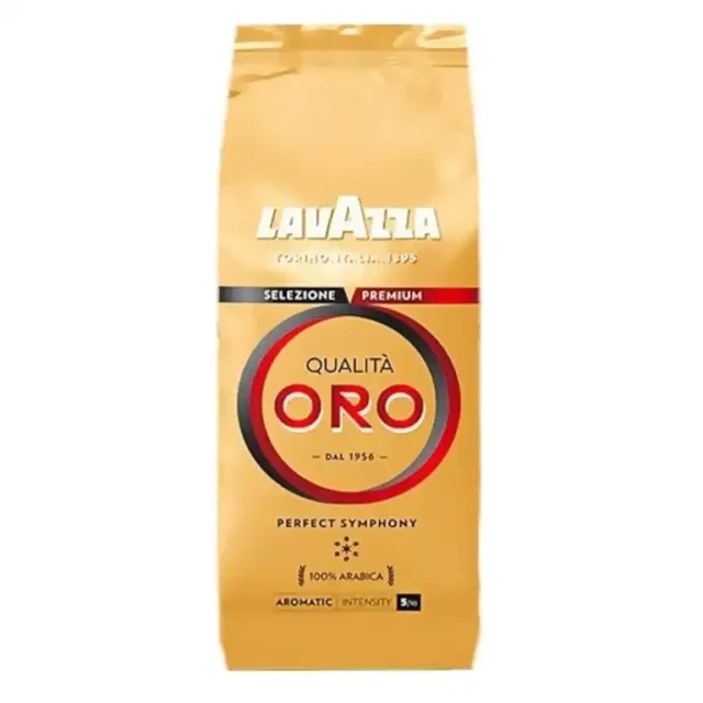 złote opakowanie kawy lavazza oro, ziarnista 250g