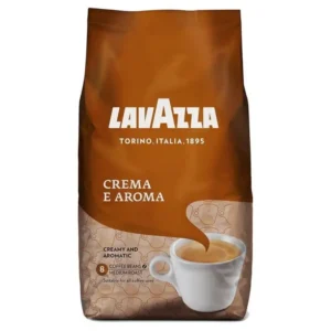 brązowo białe 1kg opakowanie kawy ziarnistej lavazza crema