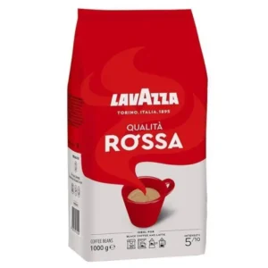 czerwono białe opakowanie kawy ziarnistek lavazza rossa, 1kg