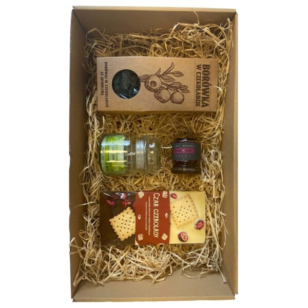 Prezent na Dzień Kobiet - Borówki, czekolada, świeczka - obrazek 2